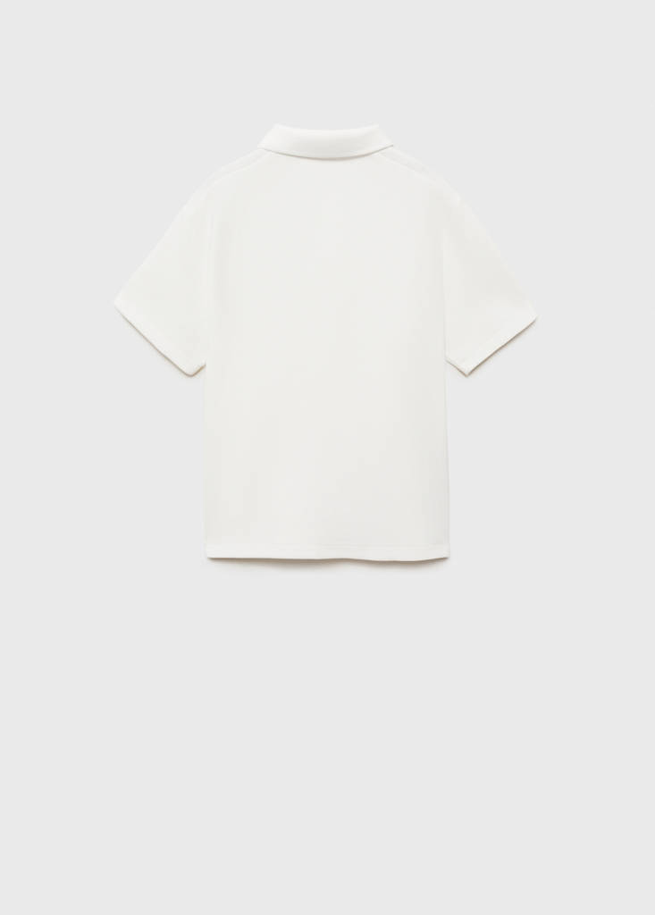 Ribbed cotton polo shirt — Off White