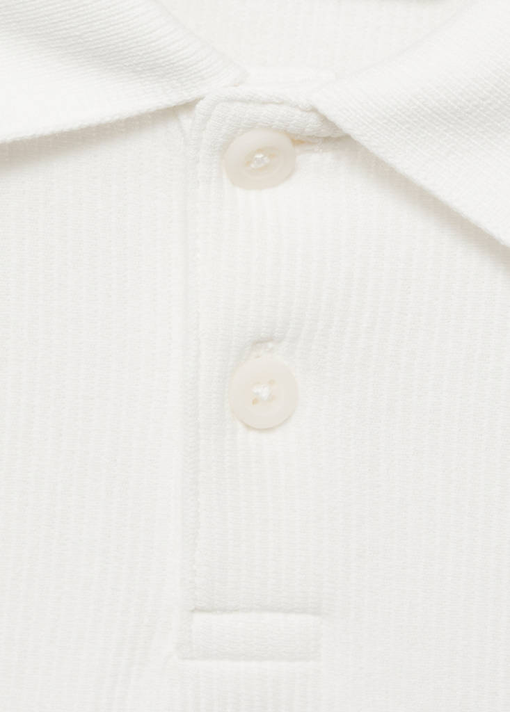 Ribbed cotton polo shirt — Off White