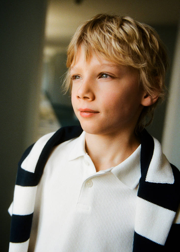 Ribbed cotton polo shirt — Off White