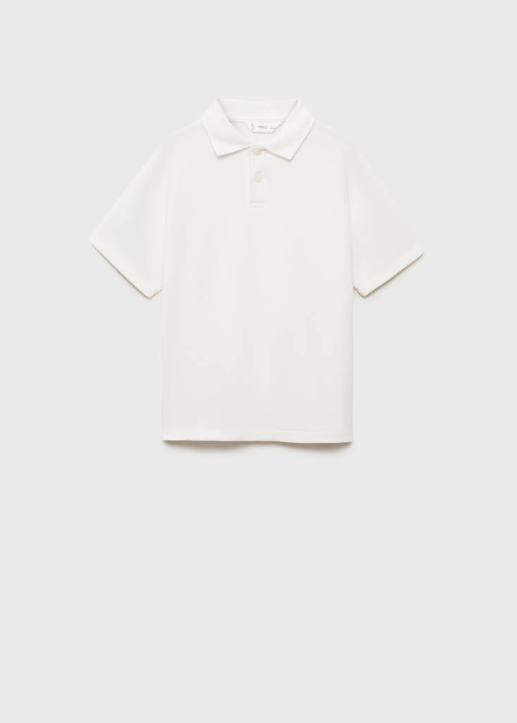 Ribbed cotton polo shirt — Off White