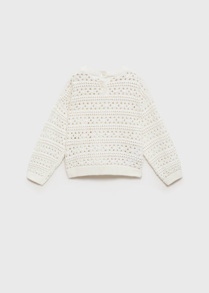 Openwork cotton sweater — White