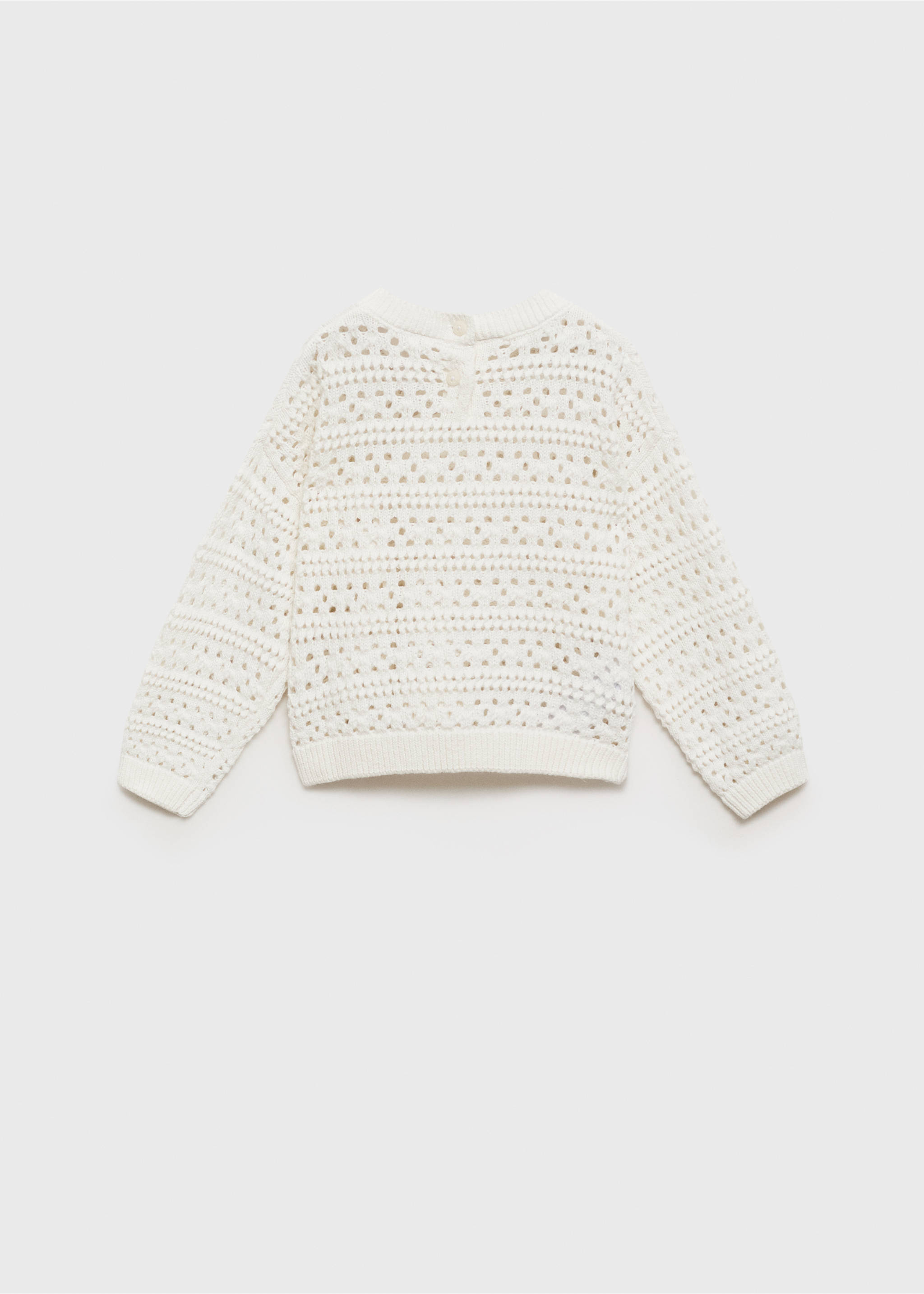 Cotton sweater with lace accents - Reverse of the article, White. Ref: 87025952-00.