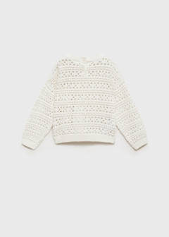 Openwork cotton sweater — White 4
