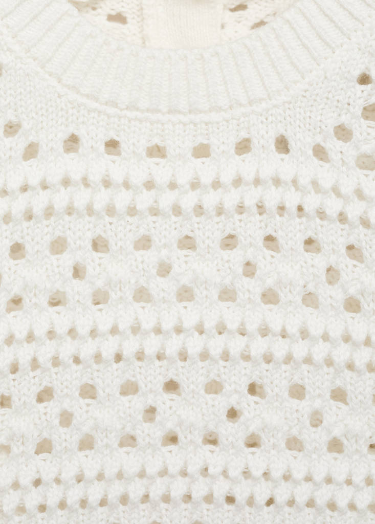 Openwork cotton sweater — White