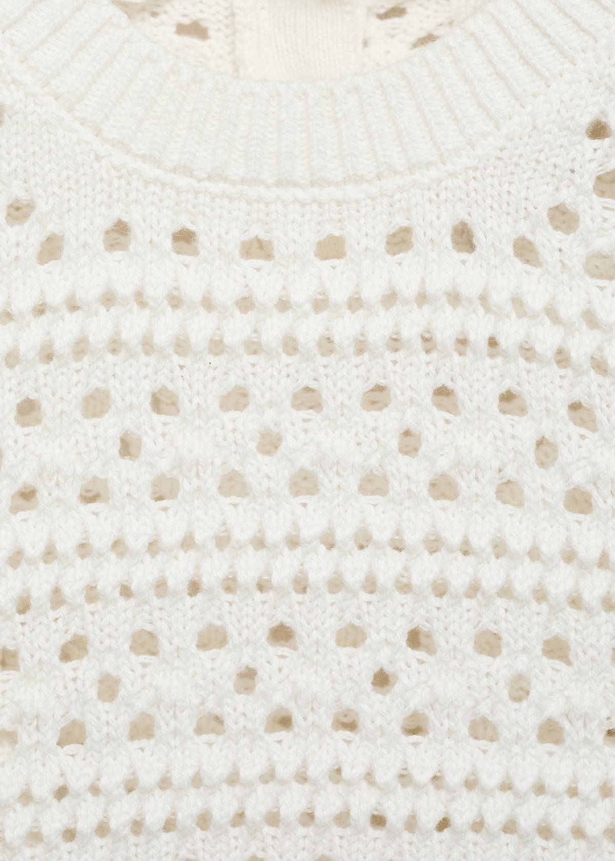 Openwork cotton sweater — White