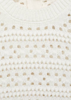 Openwork cotton sweater — White 3