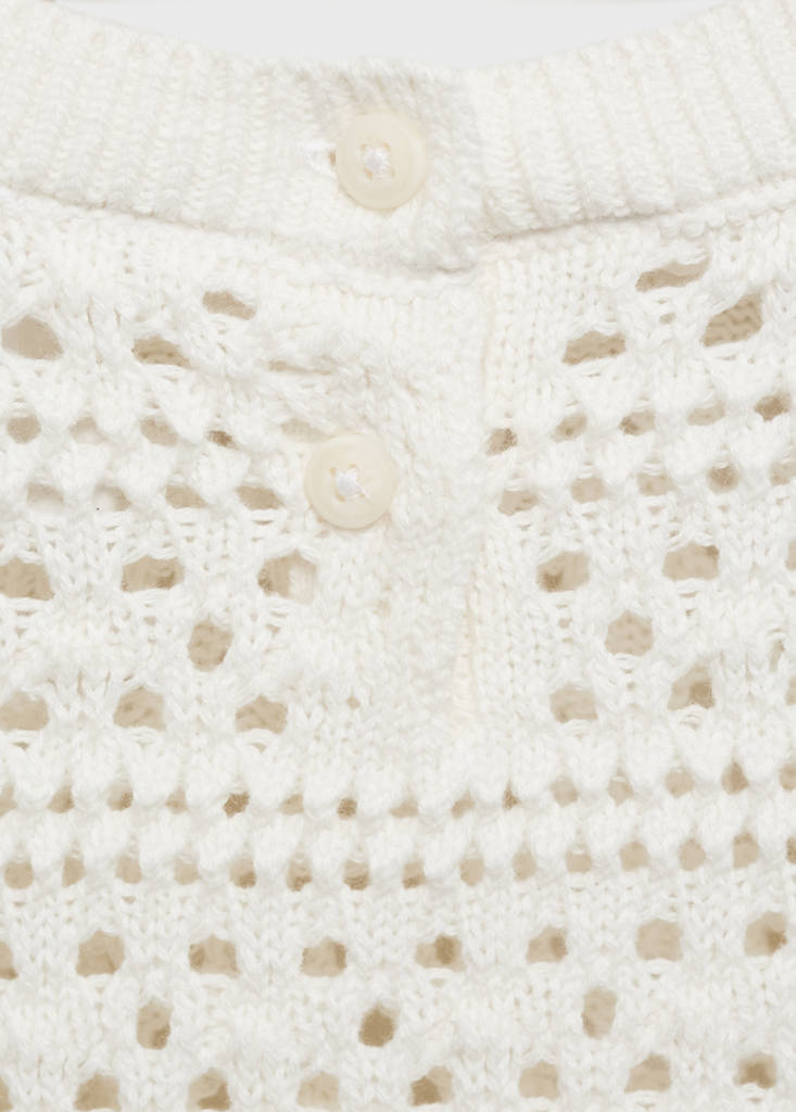 Openwork cotton sweater — White
