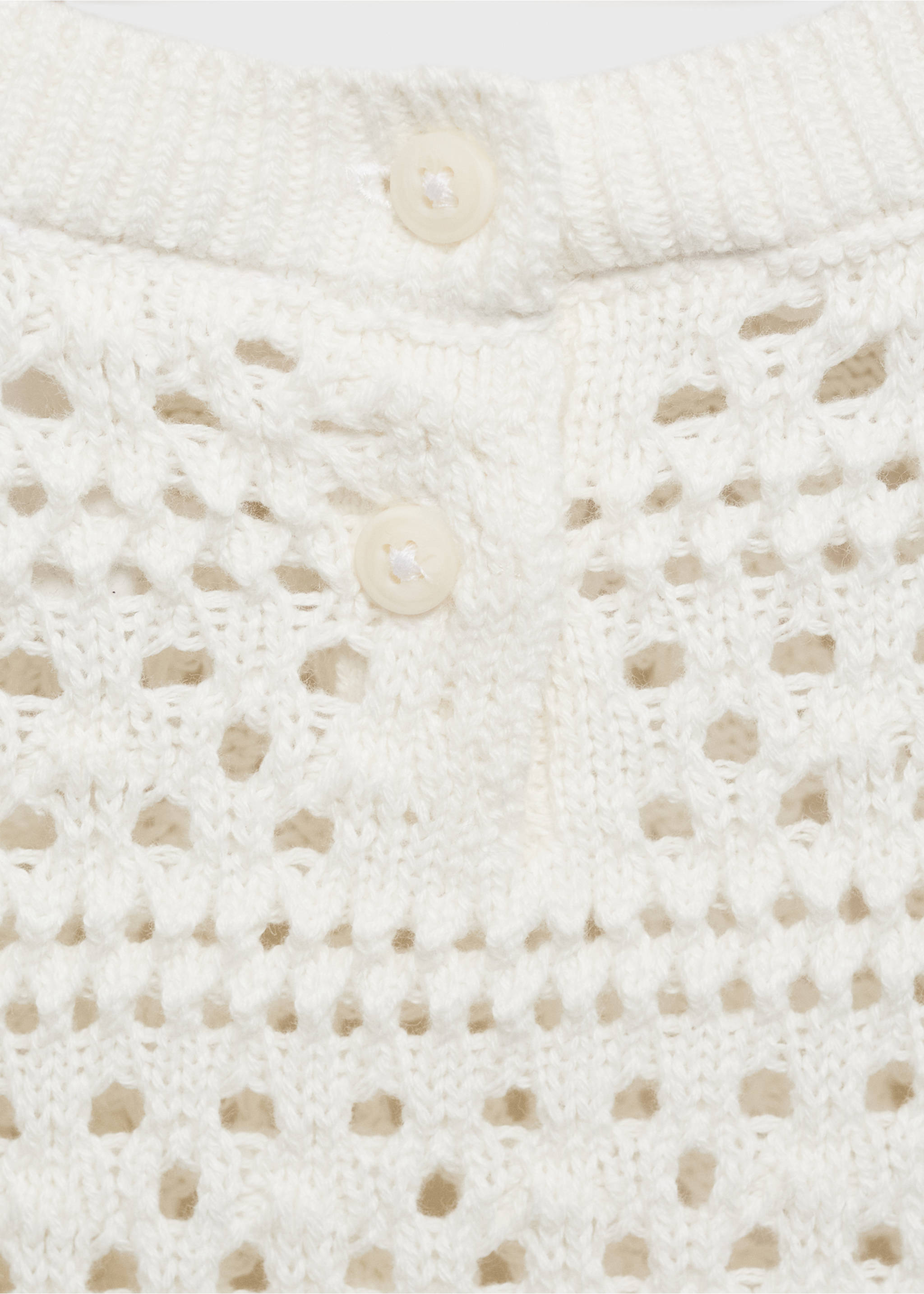 Cotton sweater with lace accents - Details of the article 0, White. Ref: 87025952-00.