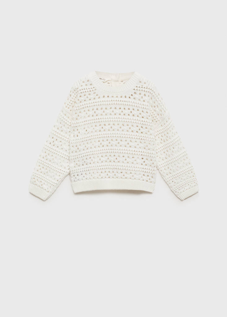 Openwork cotton sweater — White