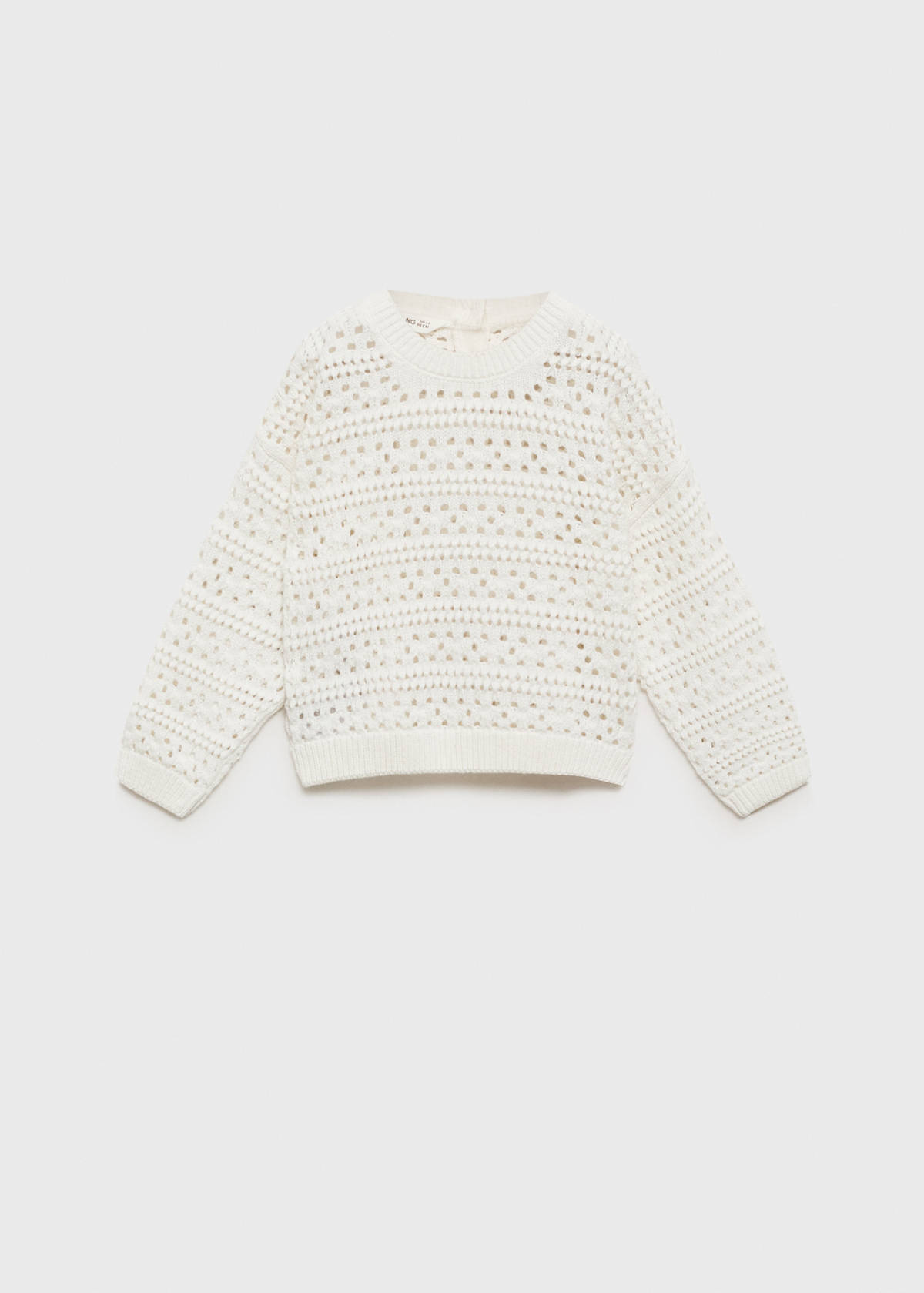 Openwork cotton sweater — White