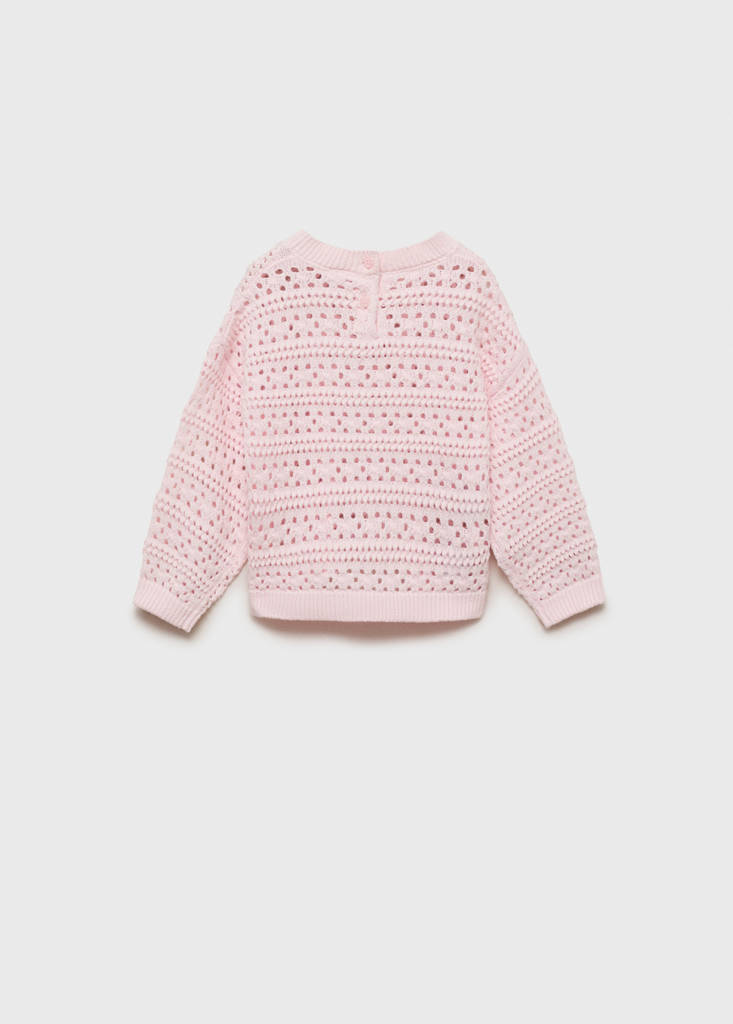 Openwork cotton sweater — Pastel Pink