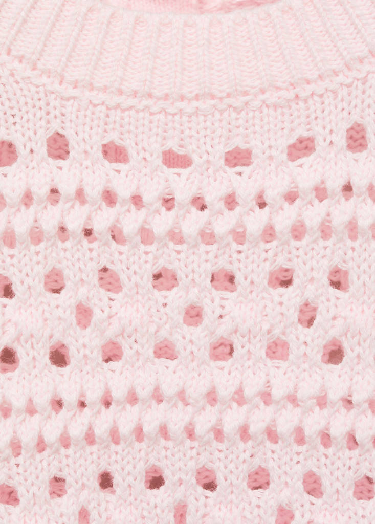 Openwork cotton sweater — Pastel Pink