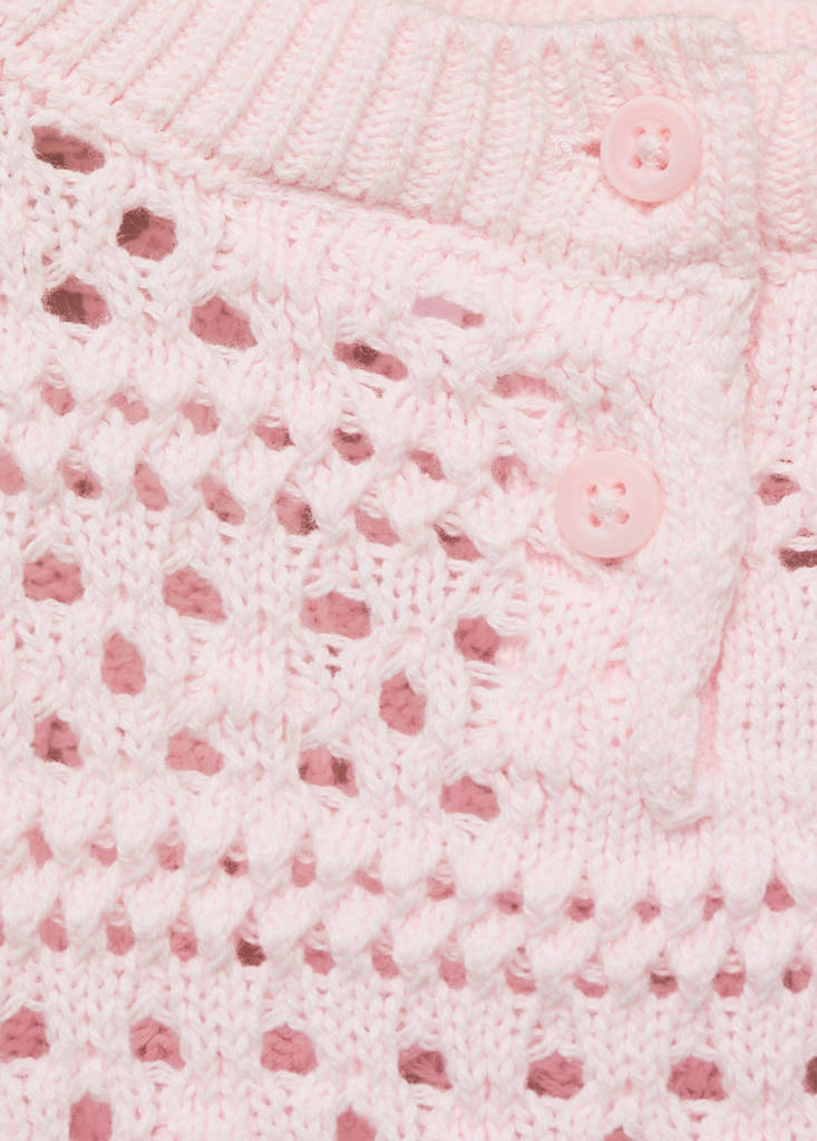 Openwork cotton sweater — Pastel Pink