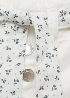 Denim shorts with belt — White 4