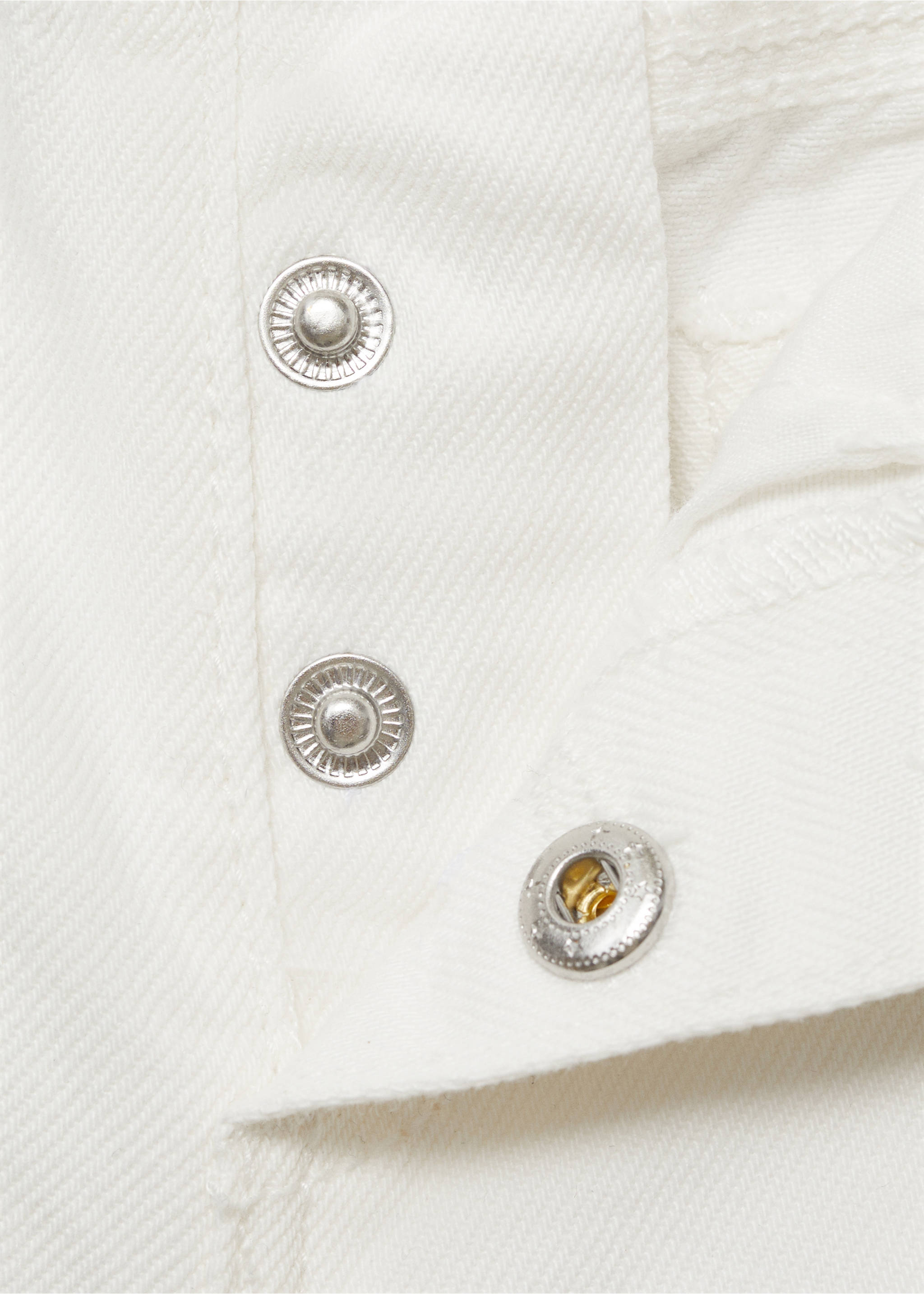 Denim shorts with belt - Details of the article 0, White. Ref: 87025955-00.