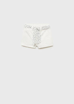Denim shorts with belt — White 2