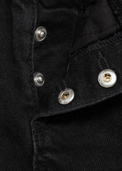 Denim shorts with belt — Black denim 5