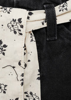 Denim shorts with belt — Black denim 7