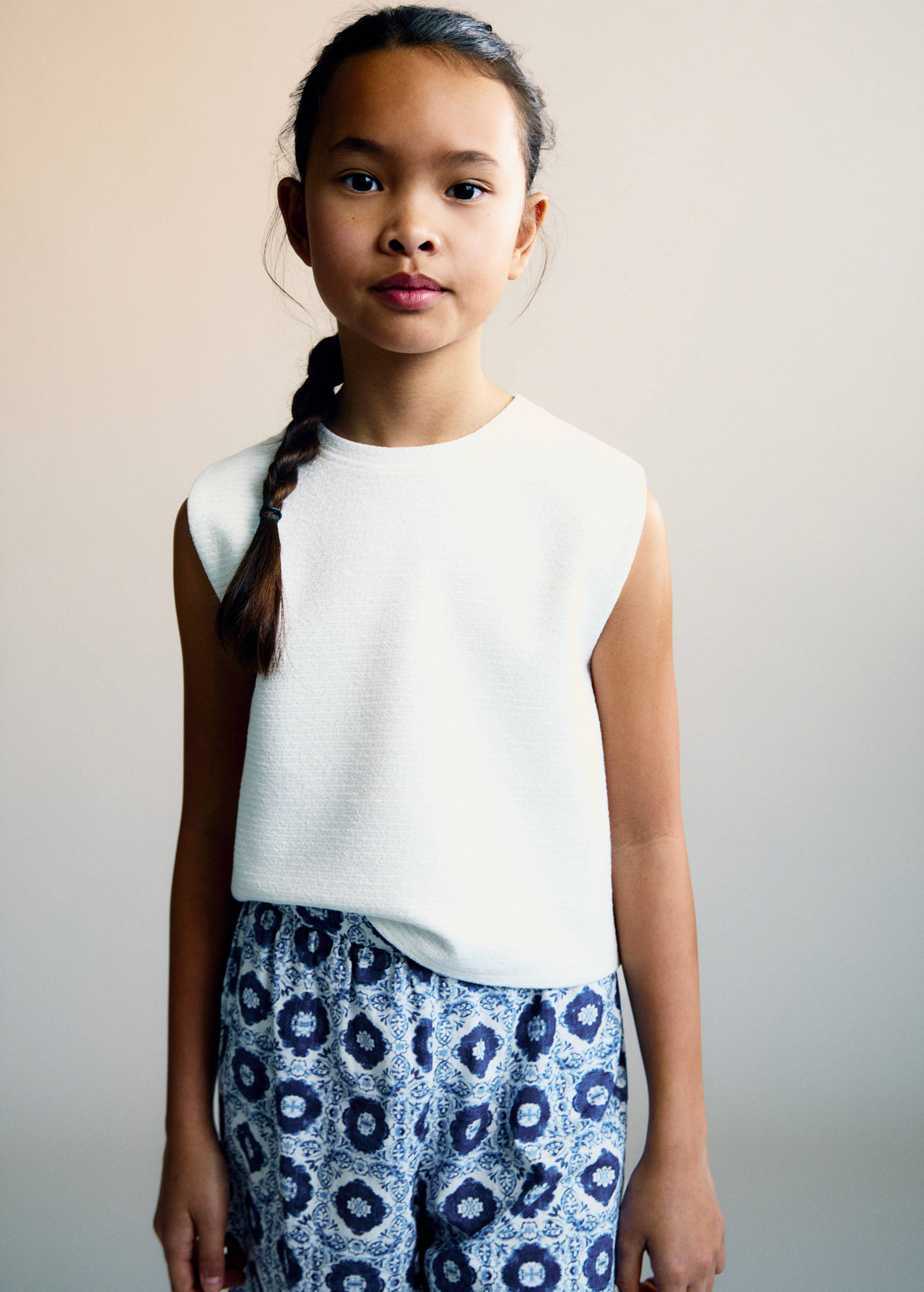 纹理棉质T恤 - null