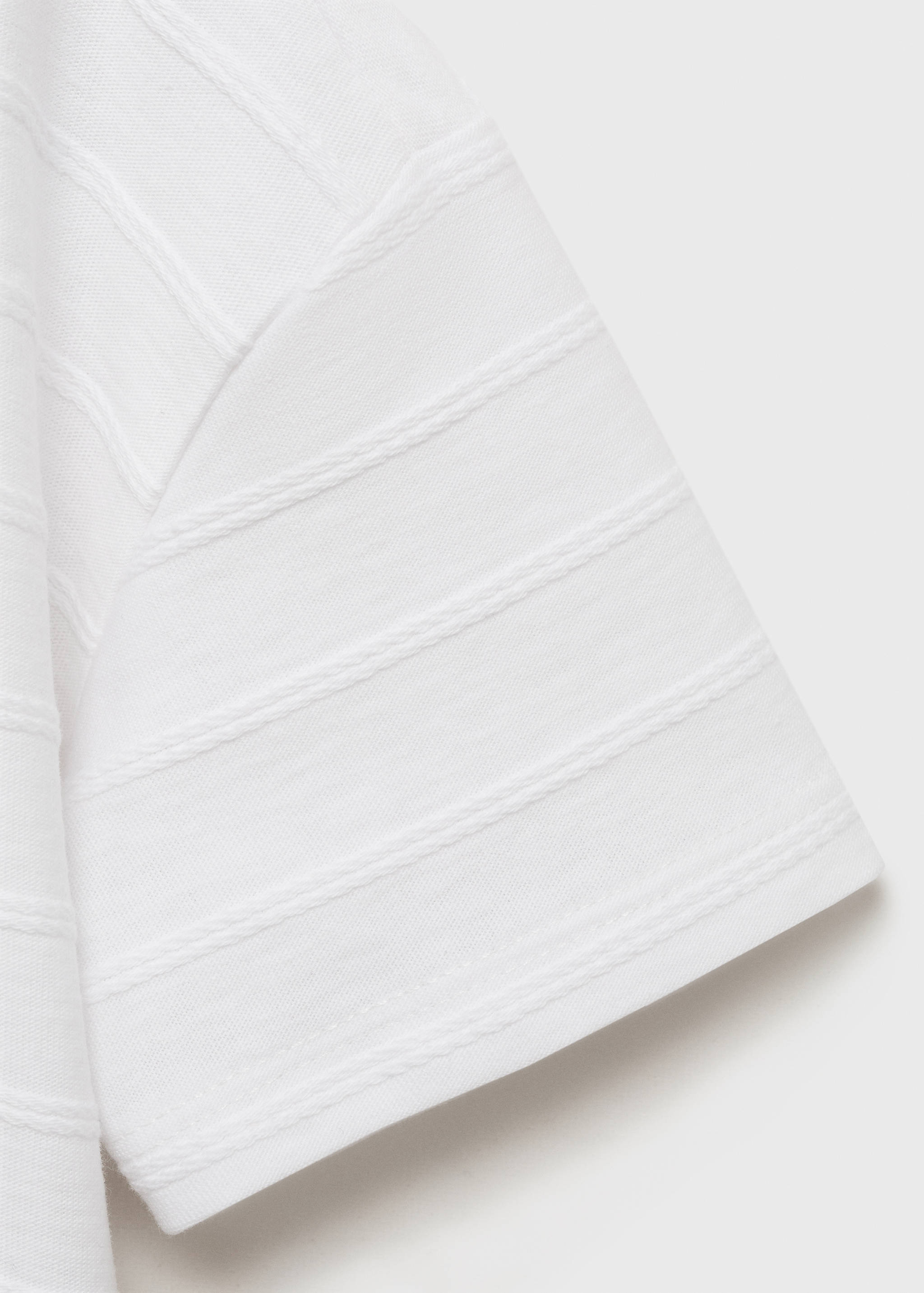 Embossed striped cotton T-shirt - Details of the article 0