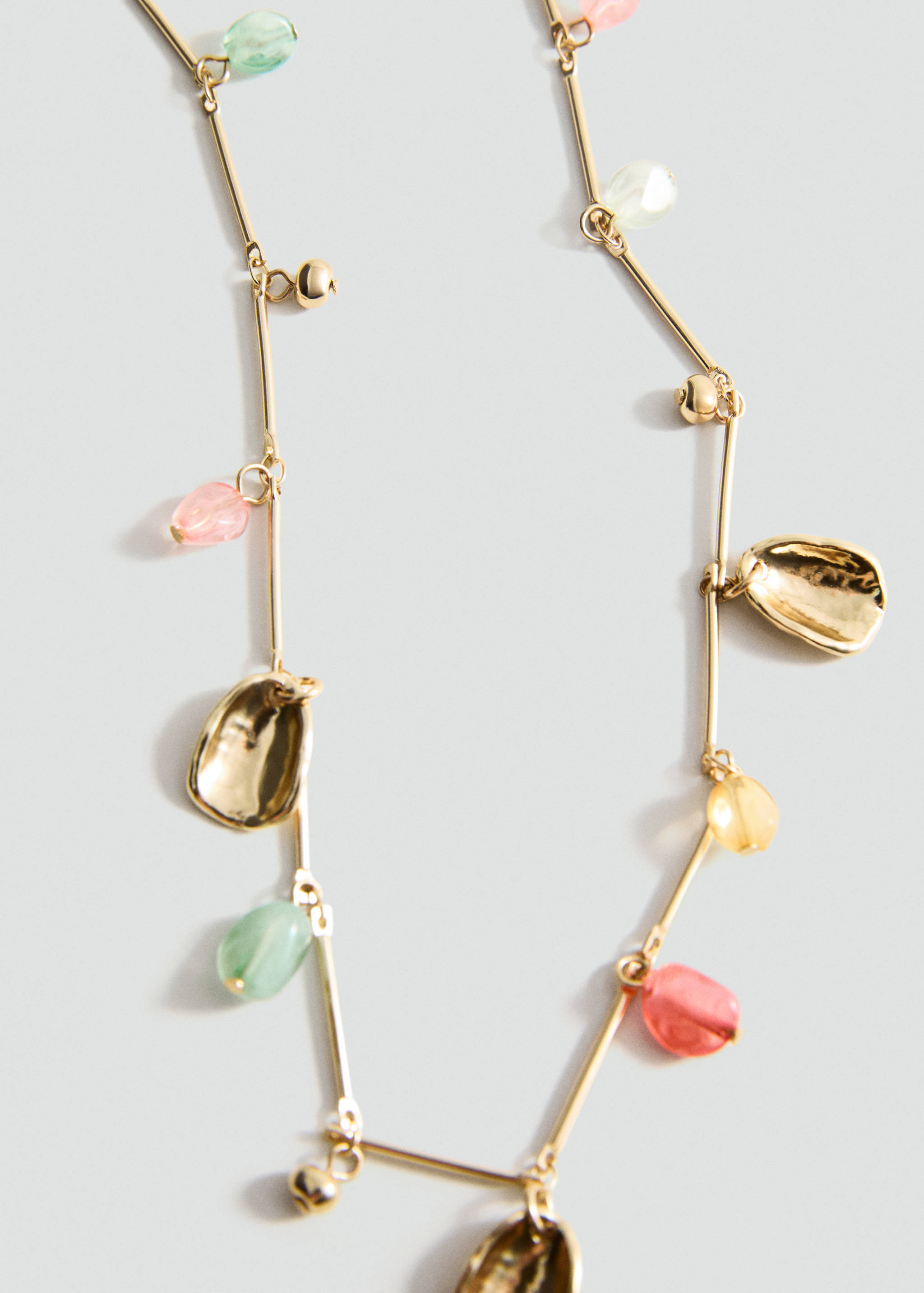 Combined bead chain necklace - Medium plane