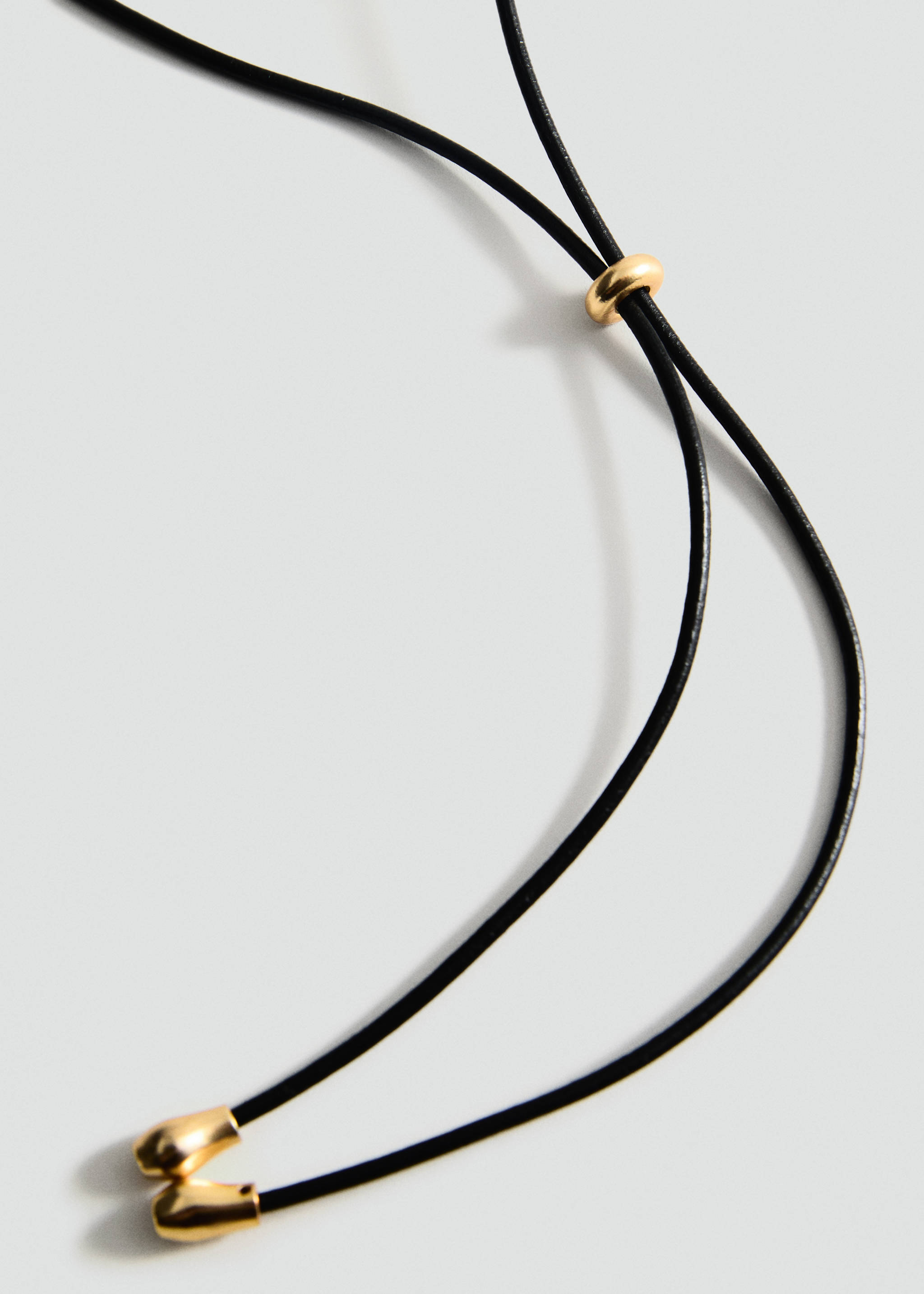 Textured-leaves pendant necklace - Medium plane