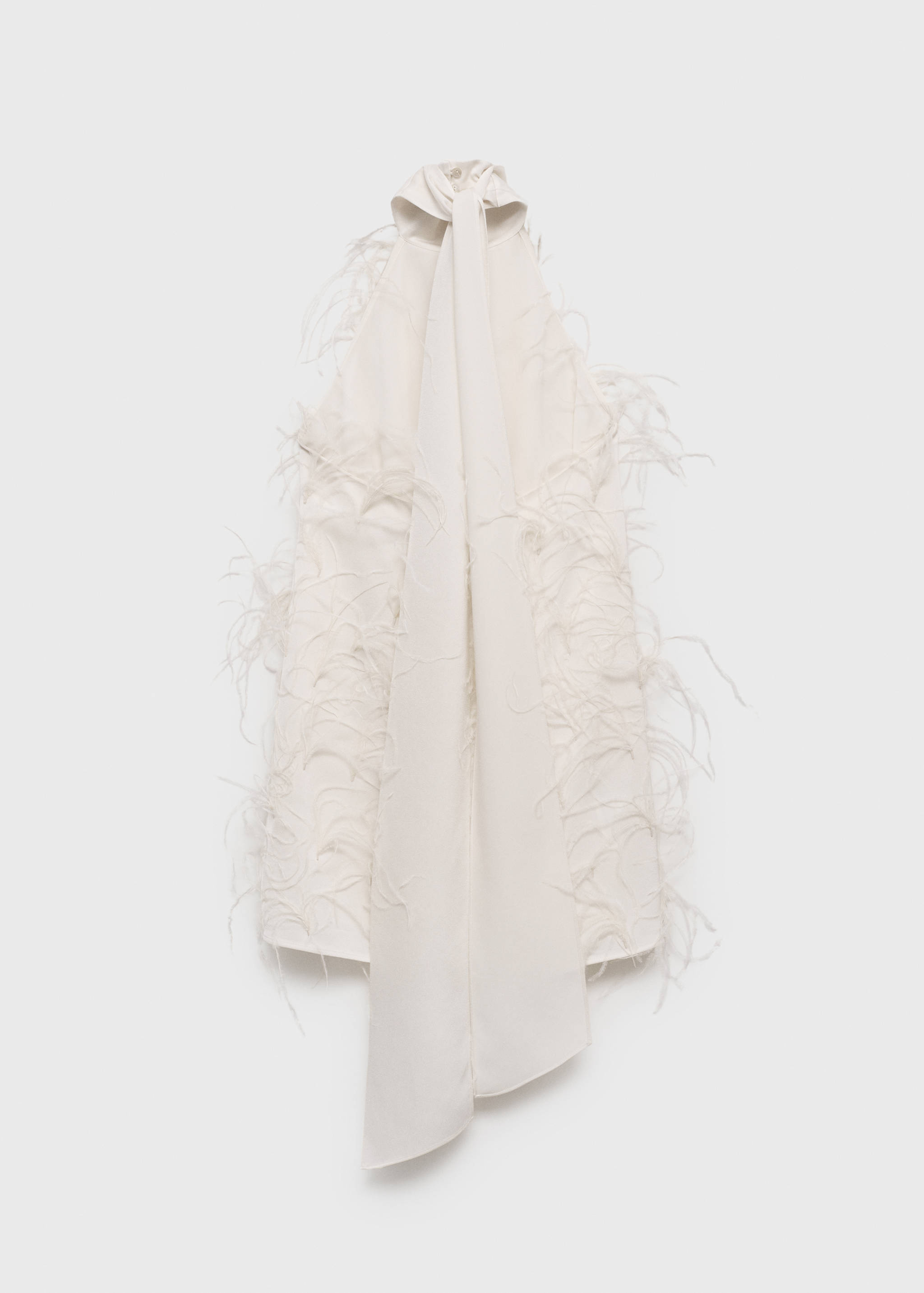 Halter dress with feather decoration - Reverse of the article