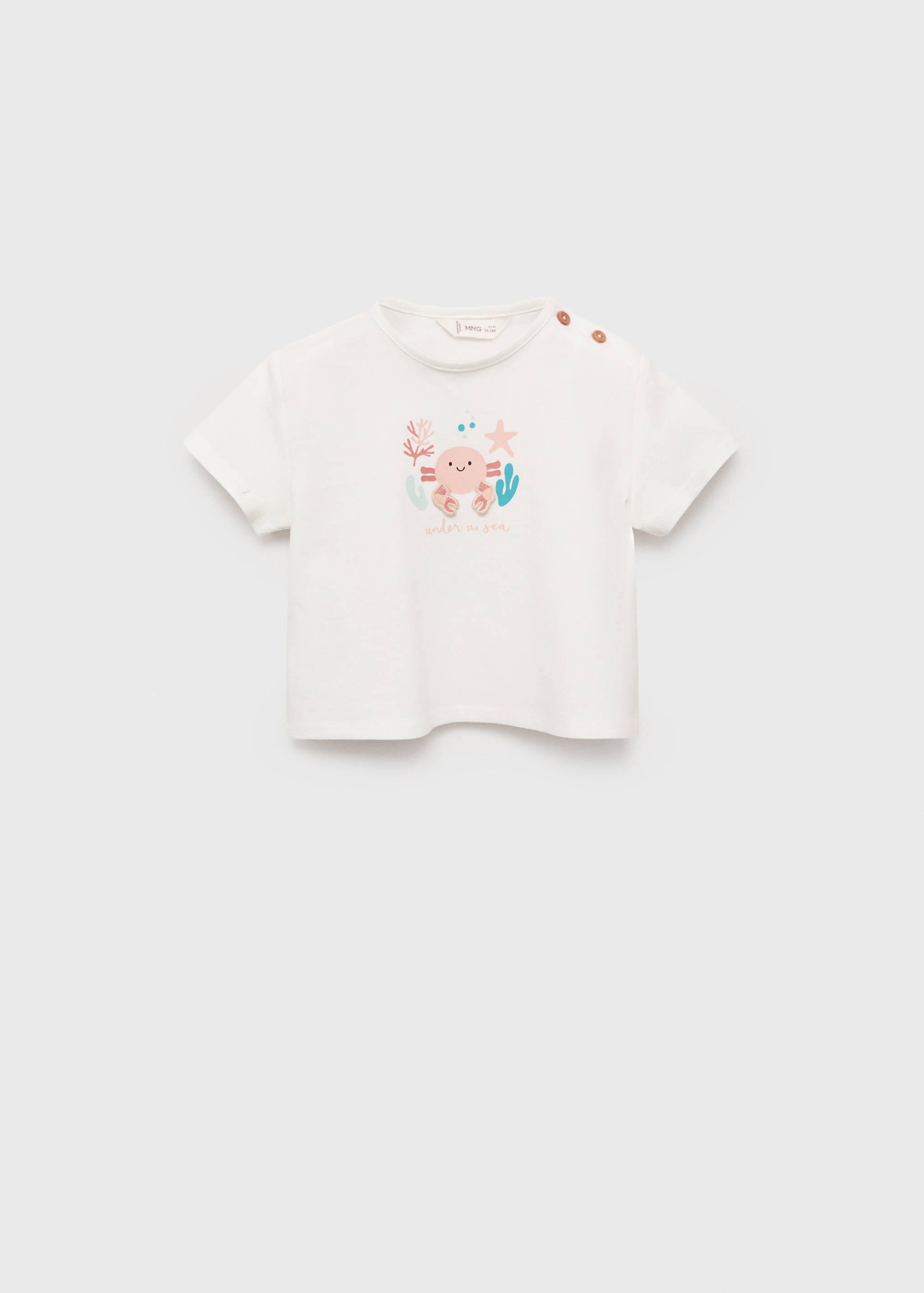 Camiseta algodón dibujo relieve - Artículo sin modelo