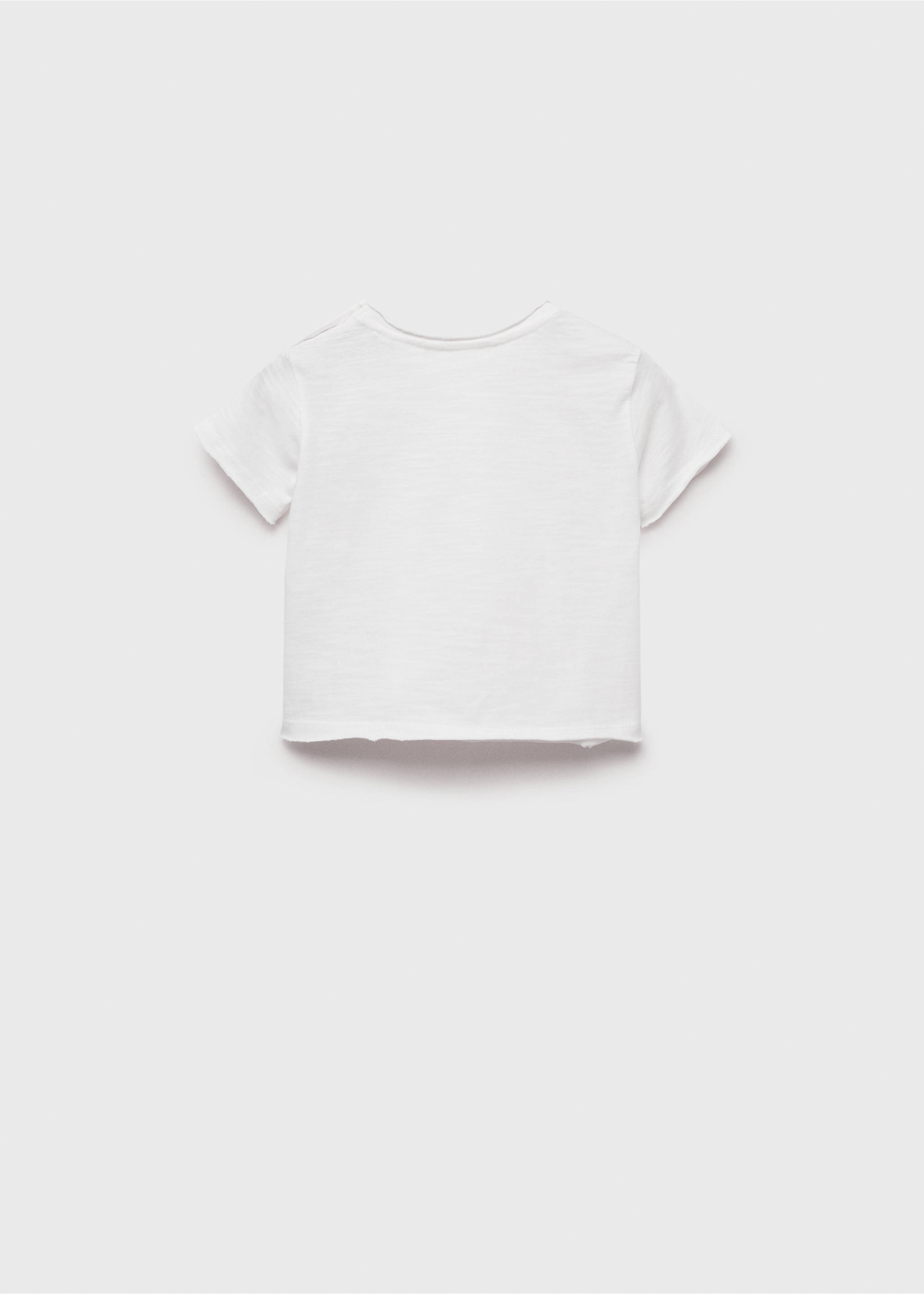 Buttoned cotton T-shirt - Reverse of the article, White. Ref: 87025977-00.