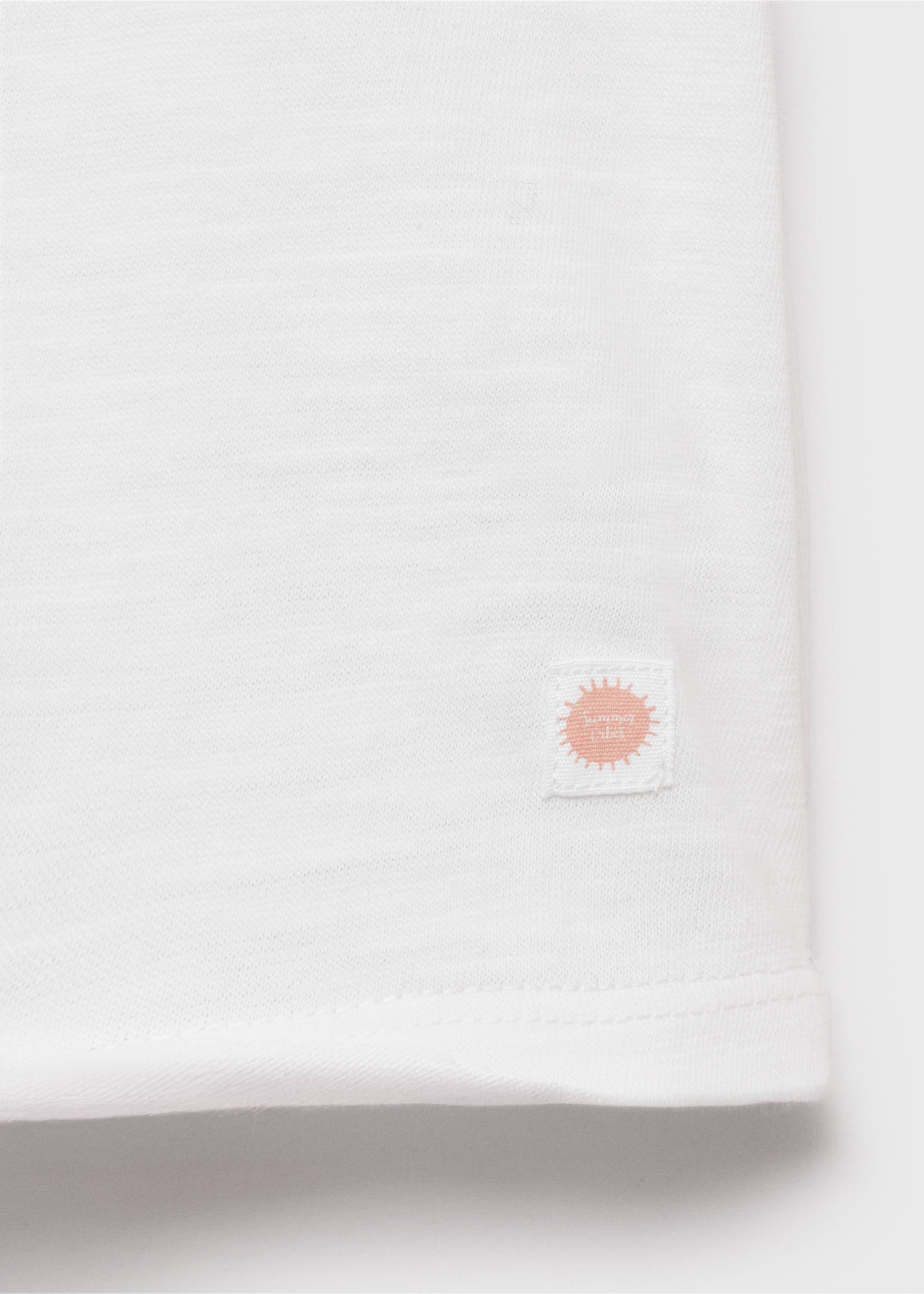 Buttoned cotton T-shirt - Details of the article 0, White. Ref: 87025977-00.