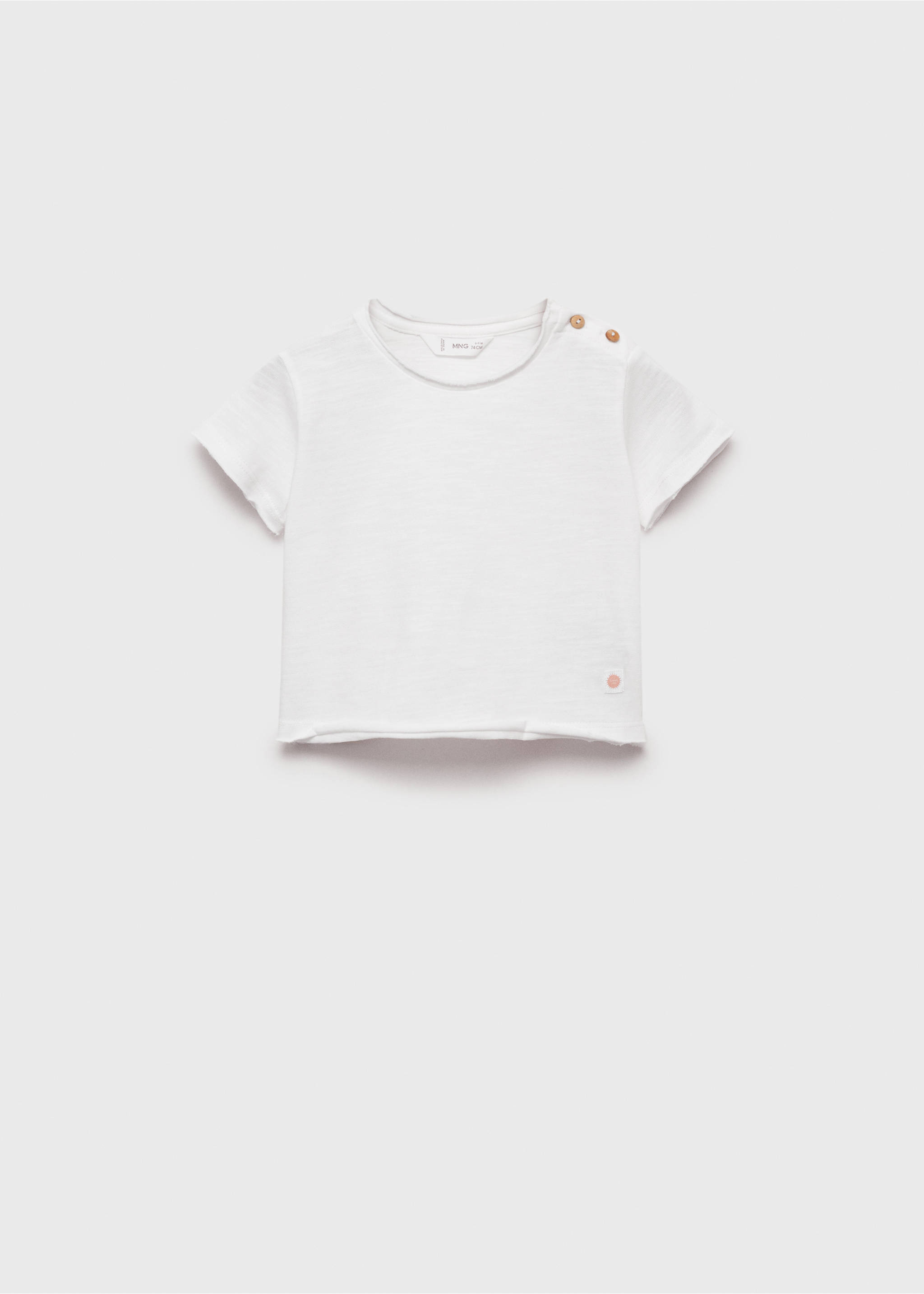 Buttoned cotton T-shirt - Article without model, White. Ref: 87025977-00.