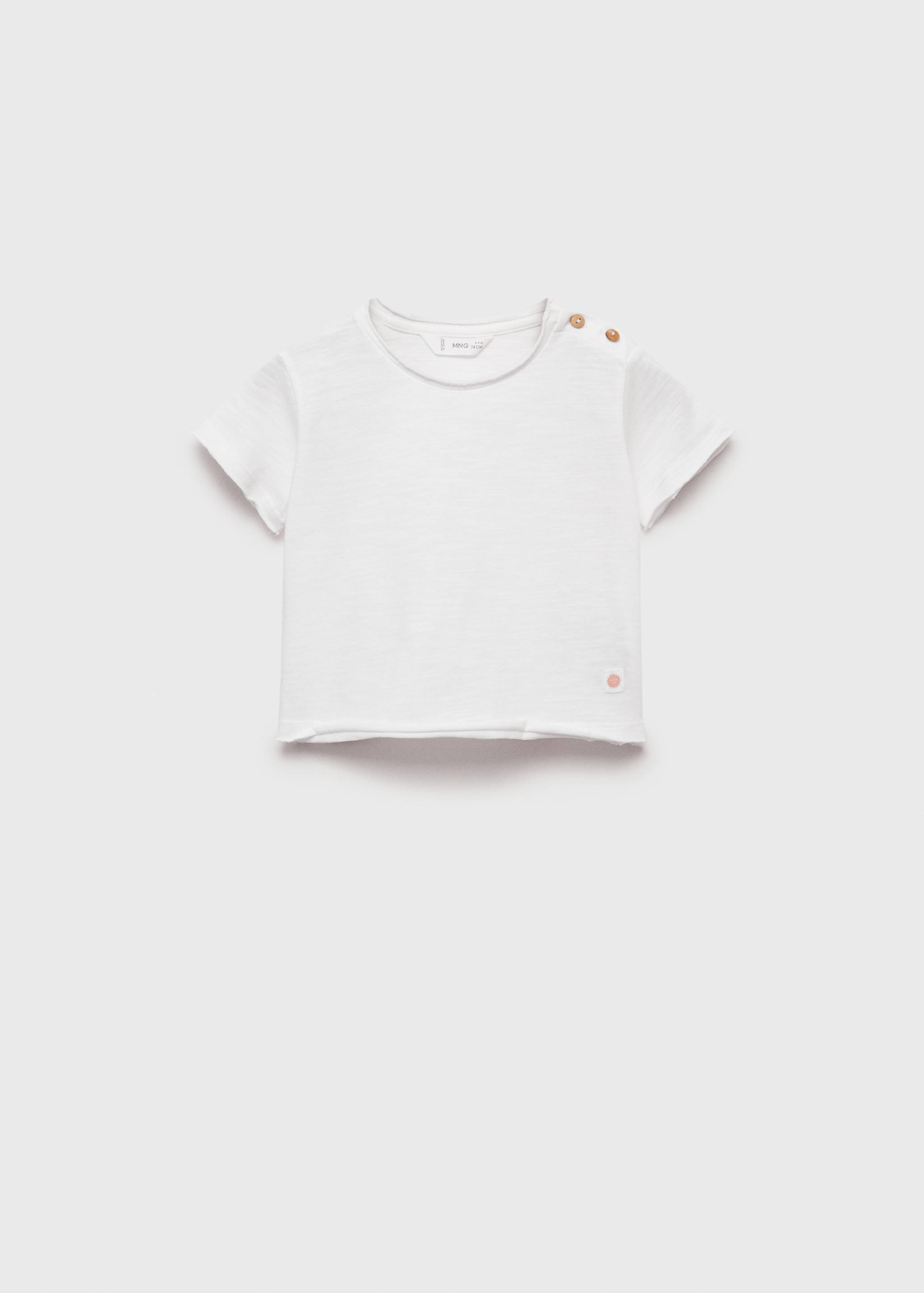 Buttoned cotton T-shirt - Article without model