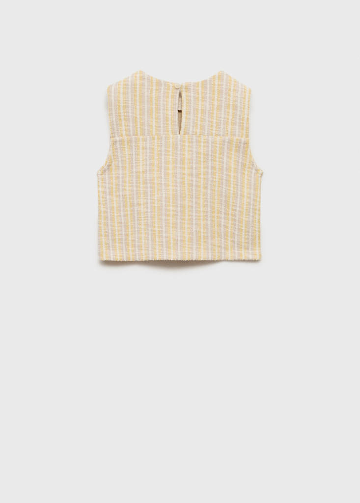 Textured striped T-shirt — Pastel Yellow
