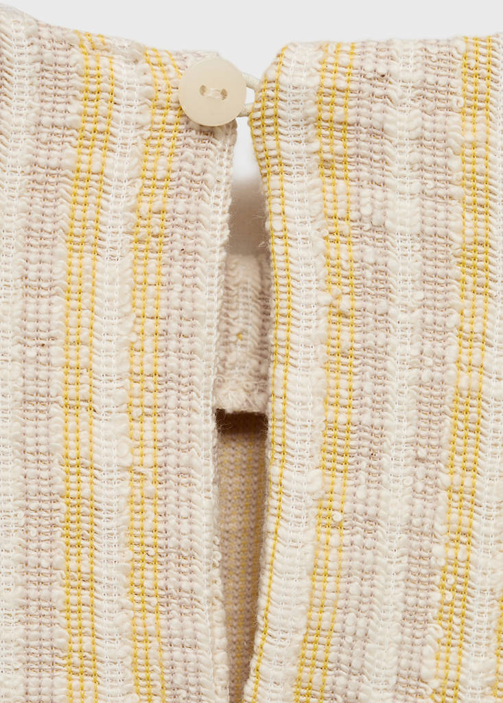 Textured striped T-shirt — Pastel Yellow