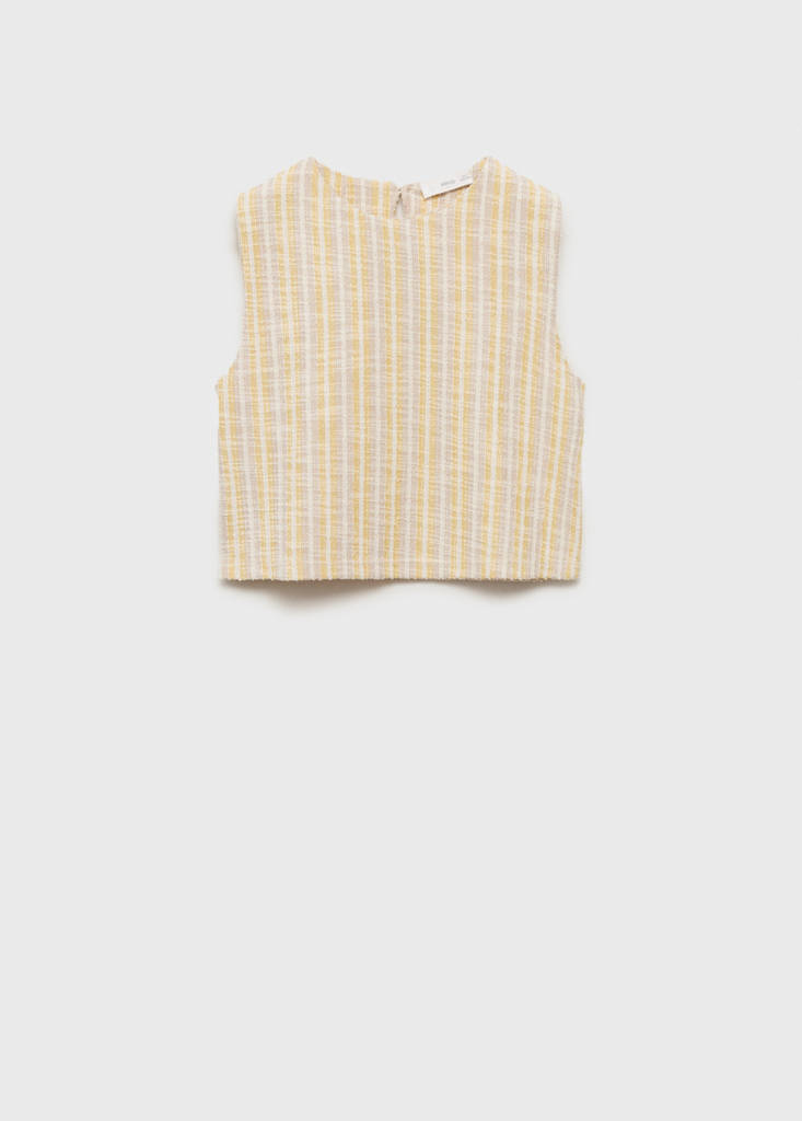 Textured striped T-shirt — Pastel Yellow