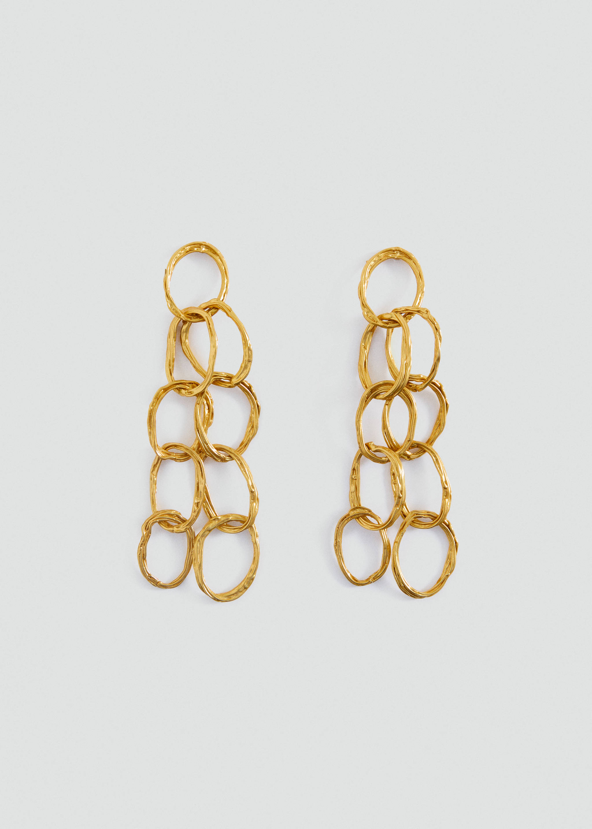 Long earrings with intertwined hoops - Article without model