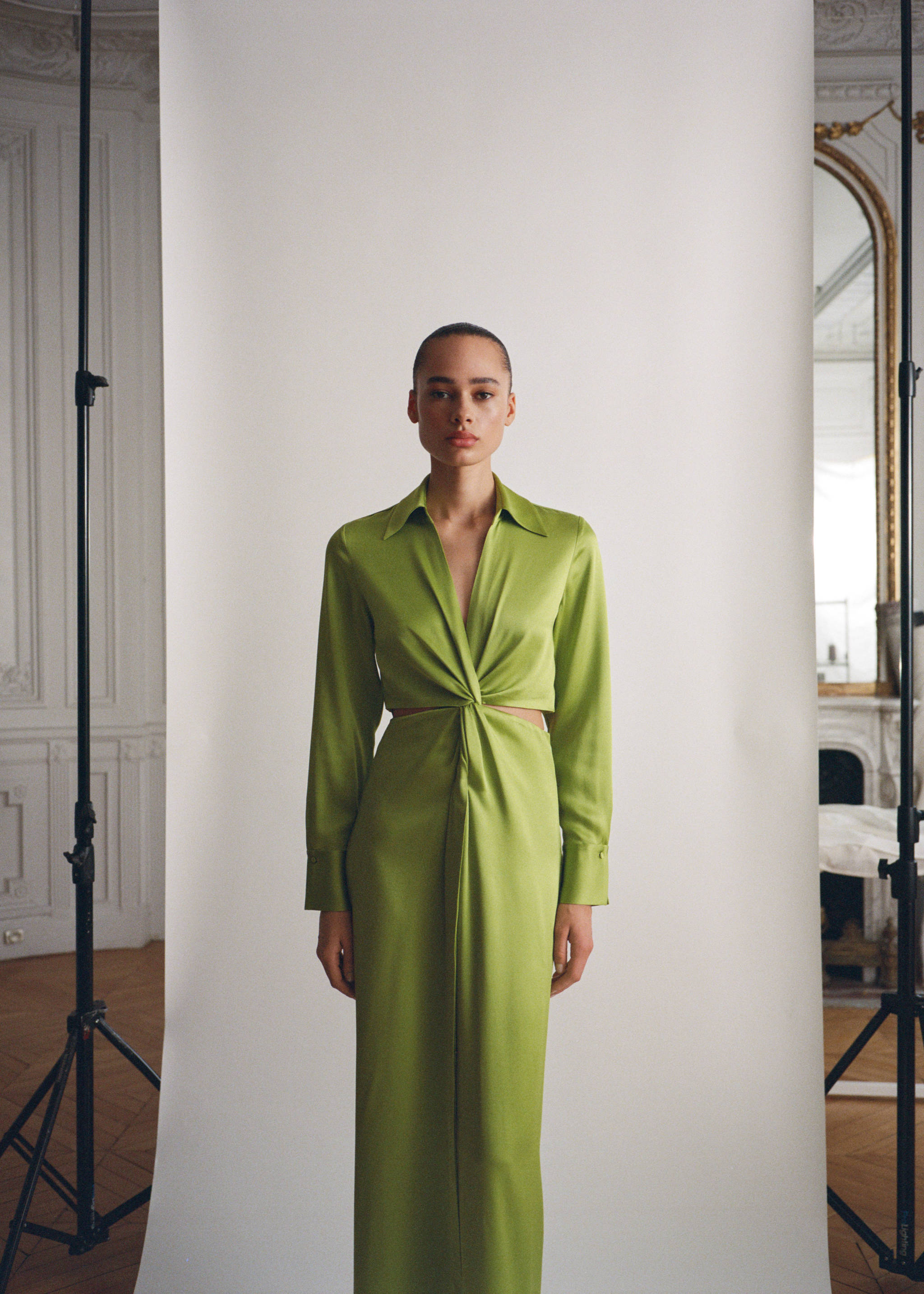 Vestido camisero drapeado aberturas laterales - Detalle del artículo 7, Lima. Ref: 87025989-00.