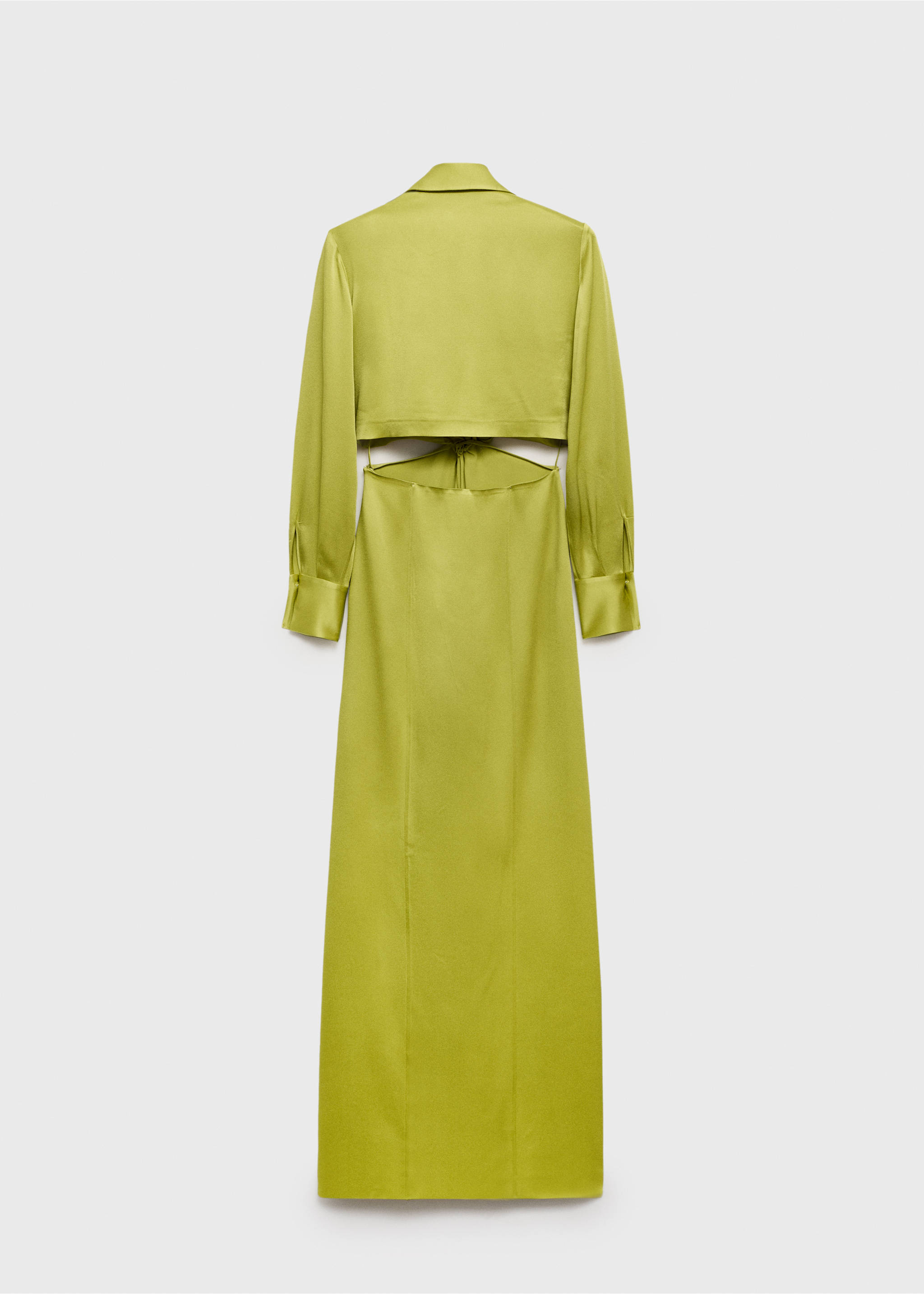 Vestido camisero drapeado aberturas laterales - Reverso del artículo, Lima. Ref: 87025989-00.