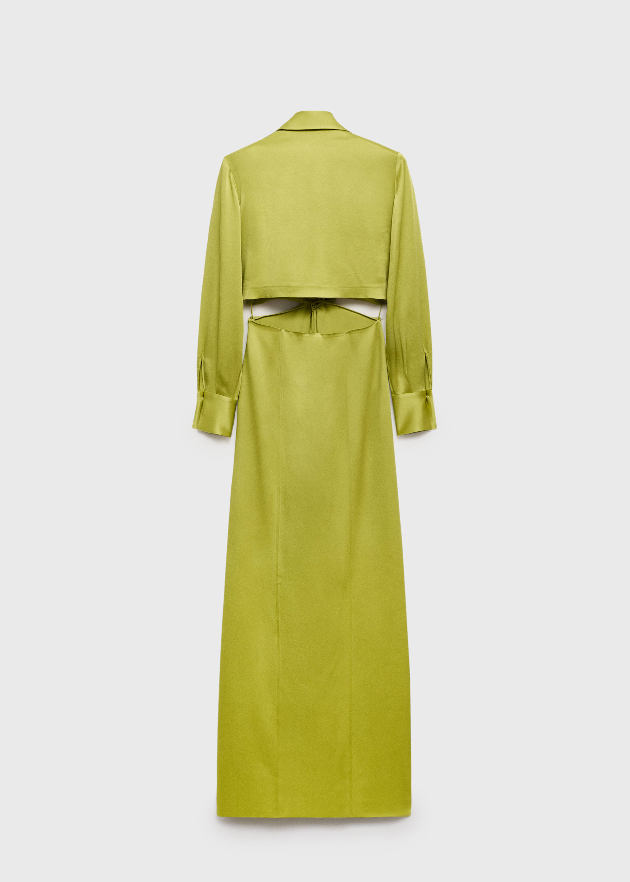 Vestido camisero drapeado aberturas laterales - Reverso del artículo