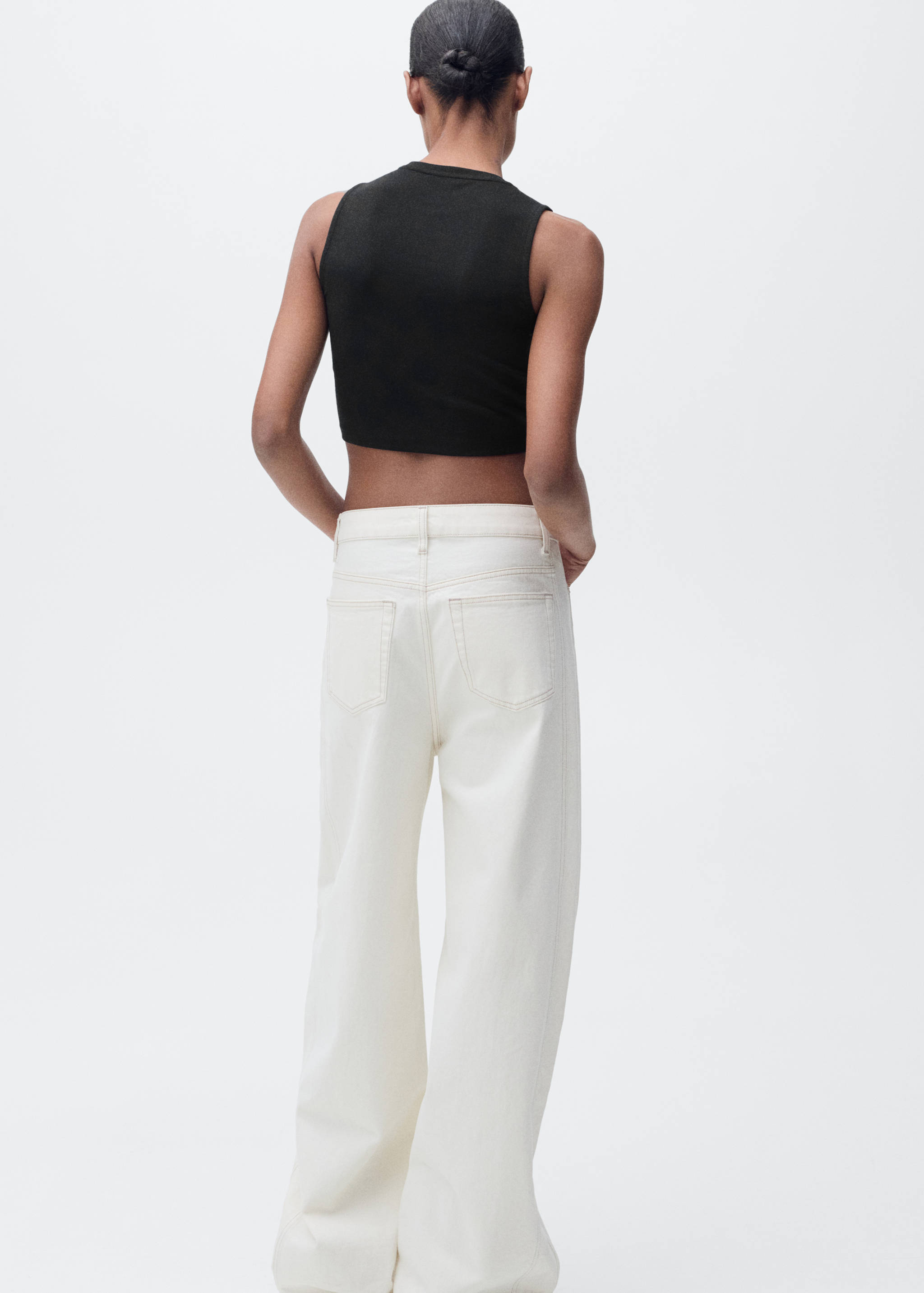 Cotton sleeveless cropped top - Reverse of the article