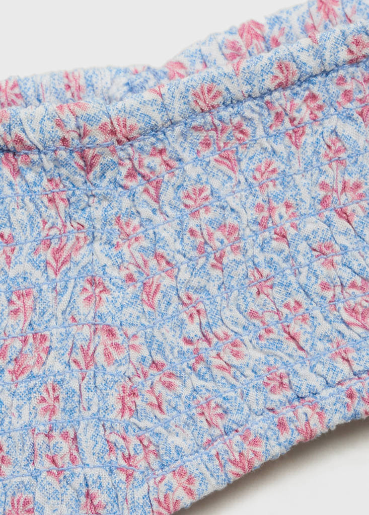 Print off-shoulder top — Sky Blue