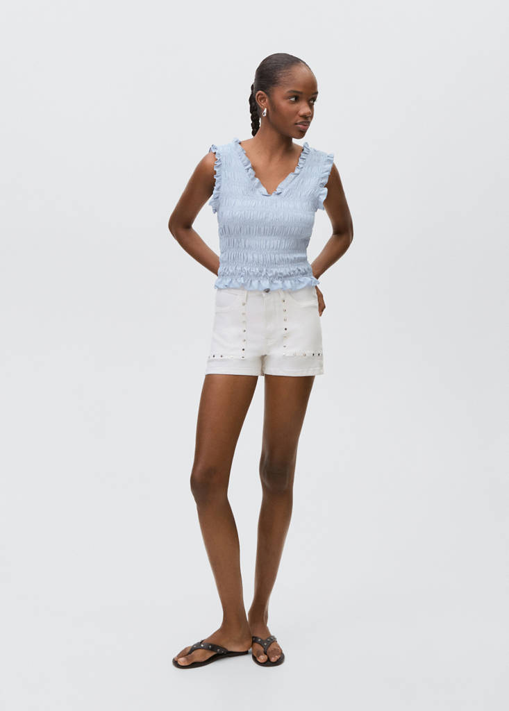 Ruffled top — Sky Blue