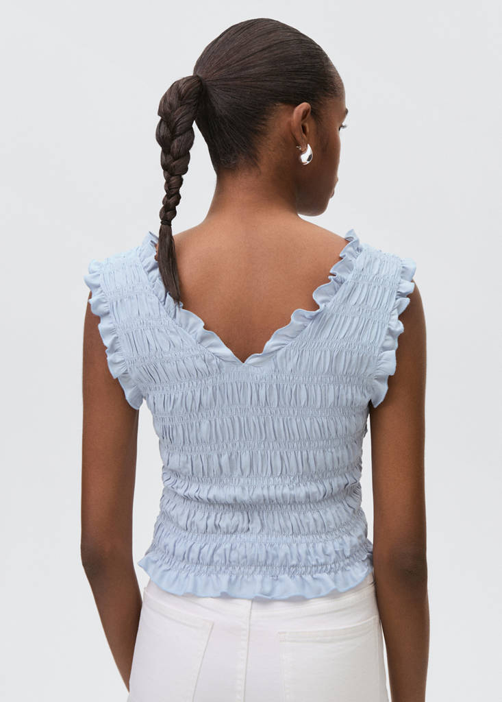 Ruffled top — Sky Blue