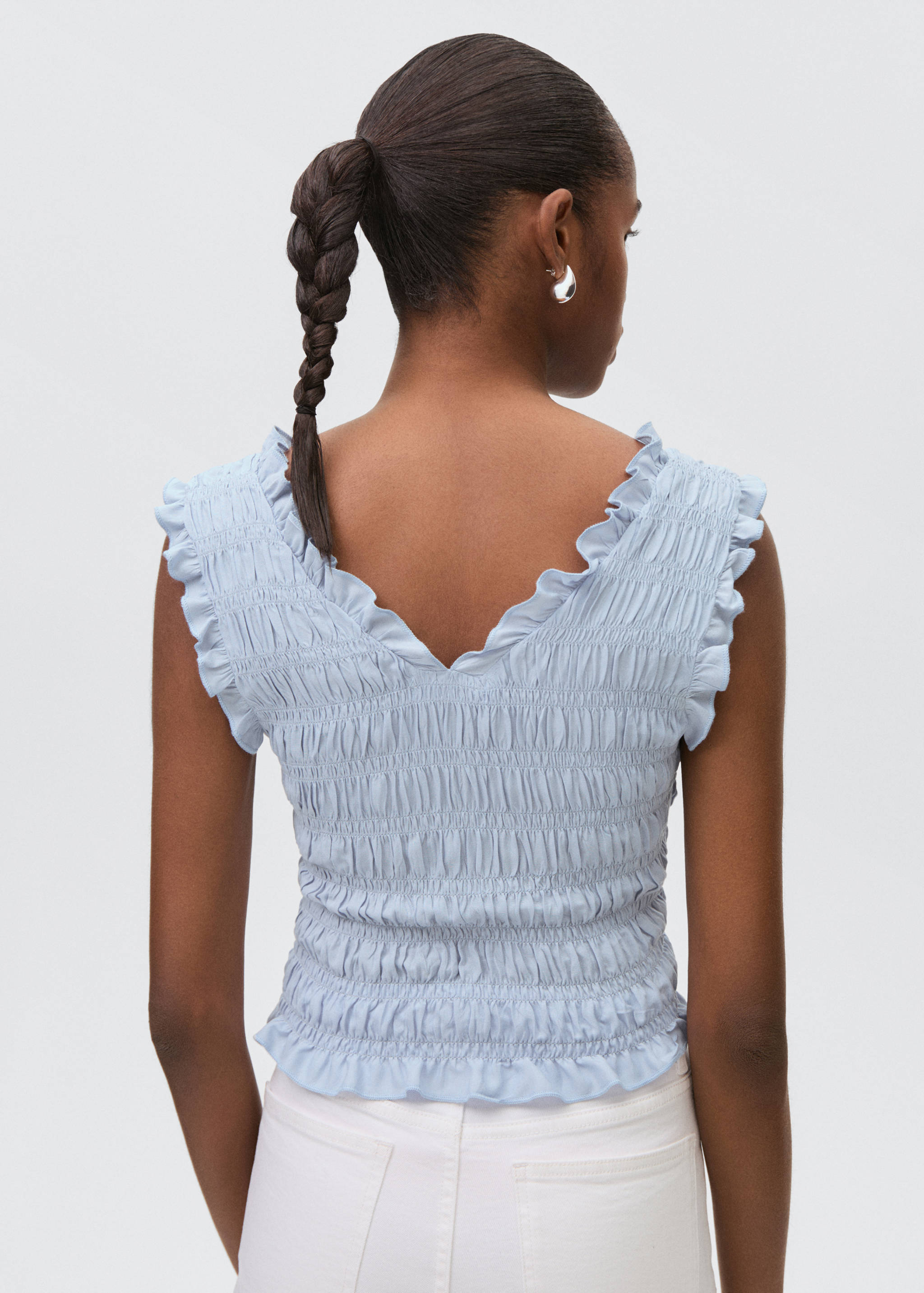 Gerafftes Rüschentop - Rückseite des Artikels