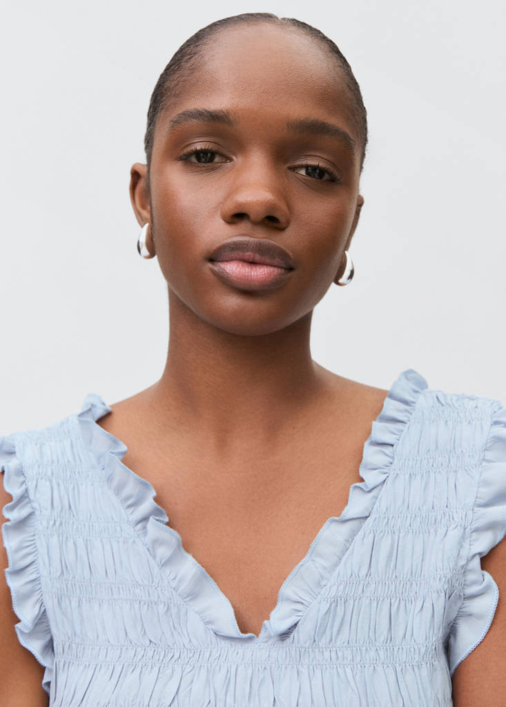 Ruffled top — Sky Blue