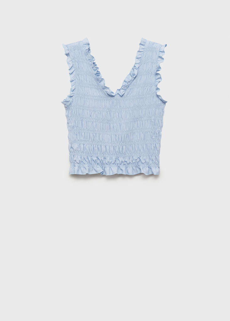 Ruffled top — Sky Blue