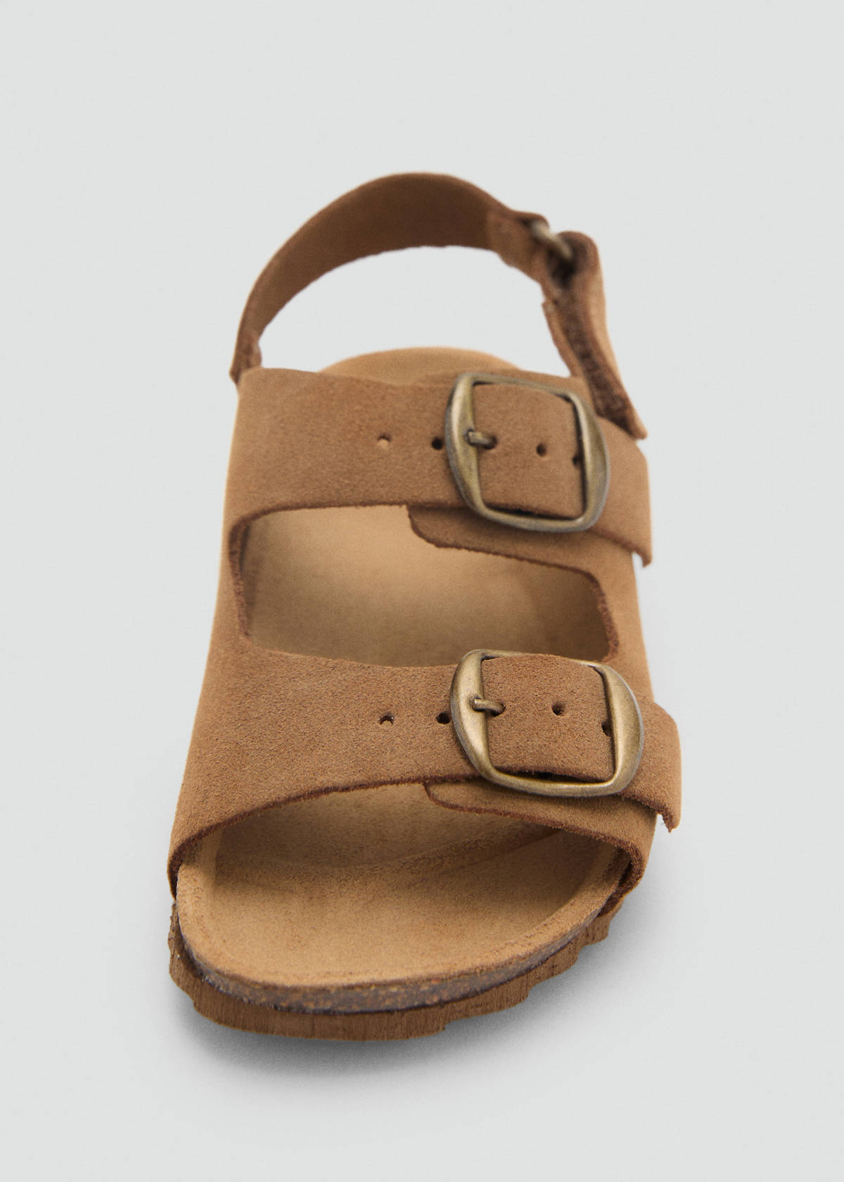 Buckle leather sandals — Medium Brown