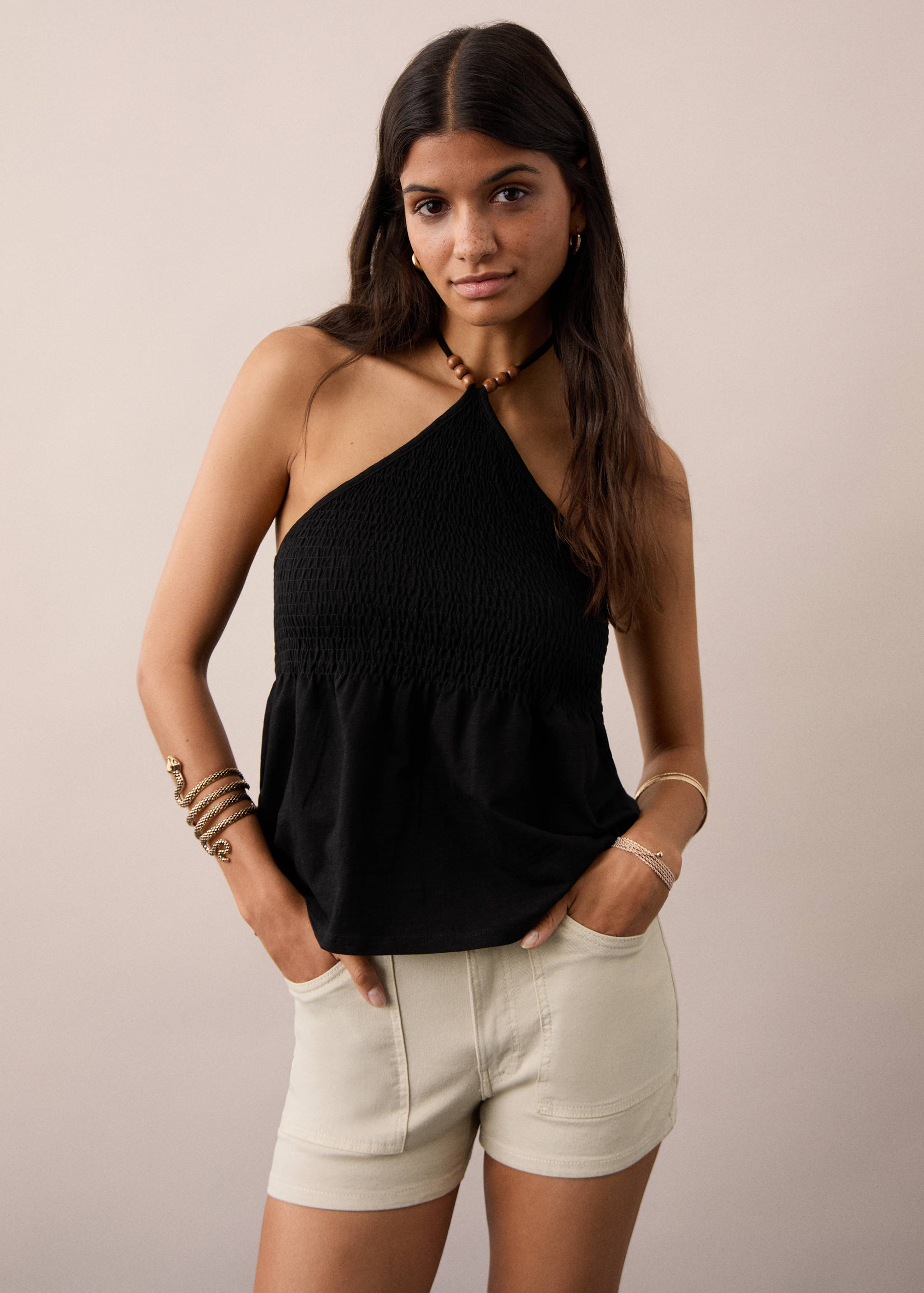 Denim shorts with pockets - Medium plane