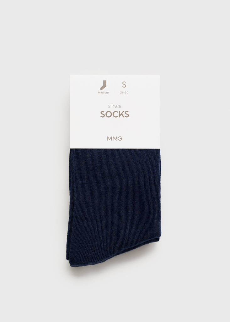 MANGO KIDS - Pack 2 paires de chaussettes unies bleu marine foncé - M - Garçon