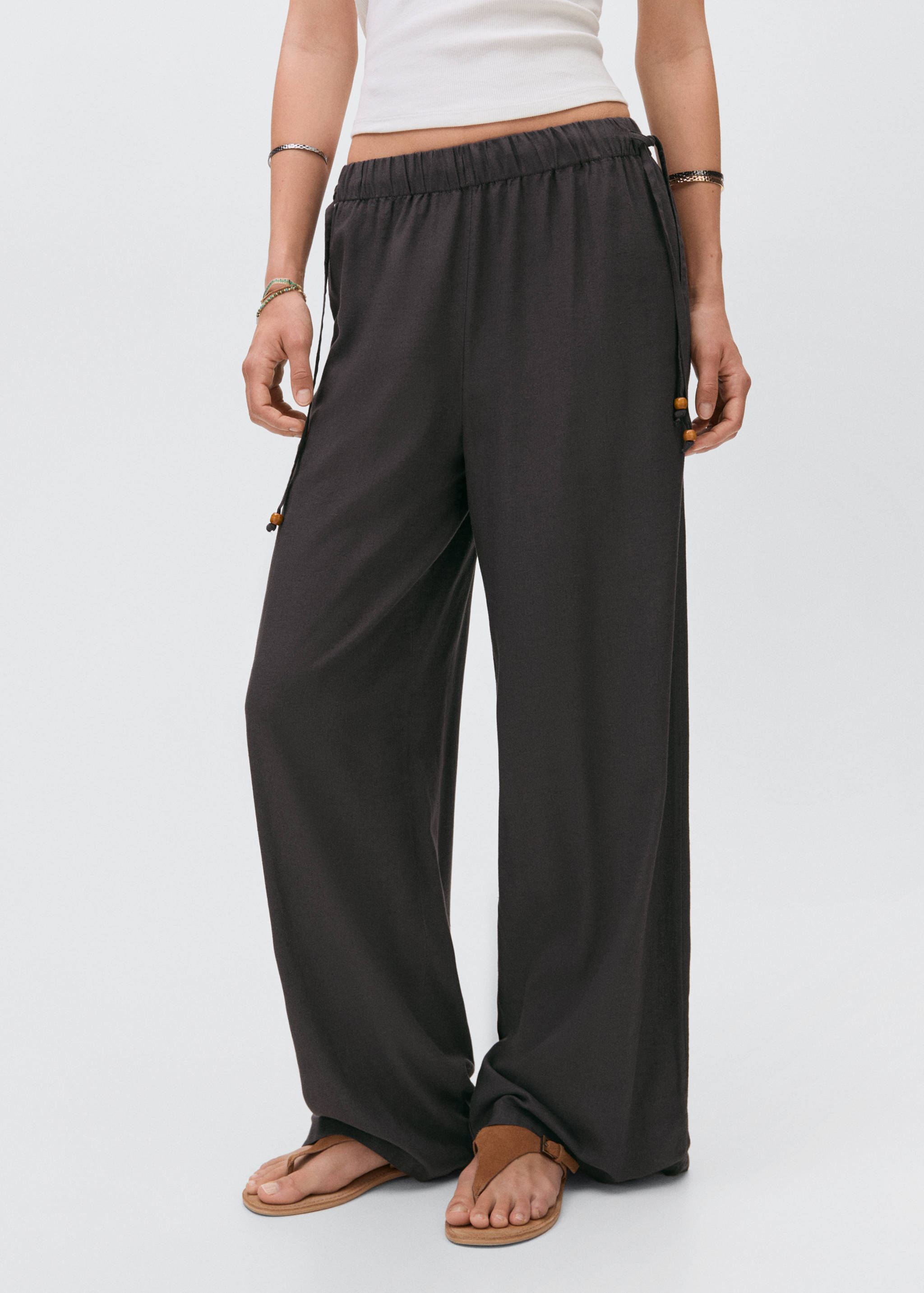 Long linen trousers - Medium plane